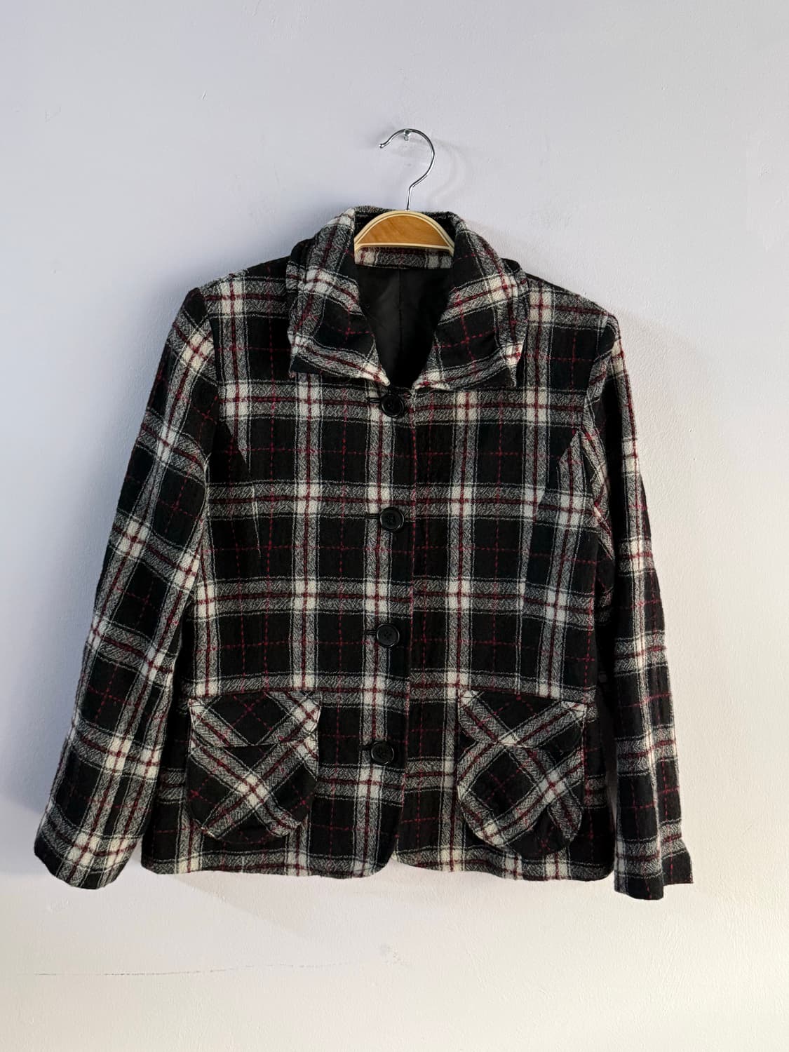 체크 울100 자켓 상품이미지6