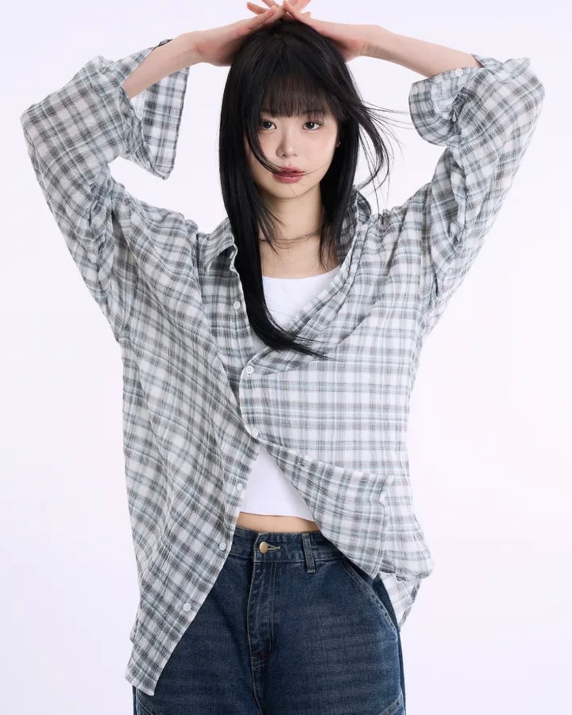 라우코 하우스 오리진 린넨 오버 체크 셔츠 상품이미지2