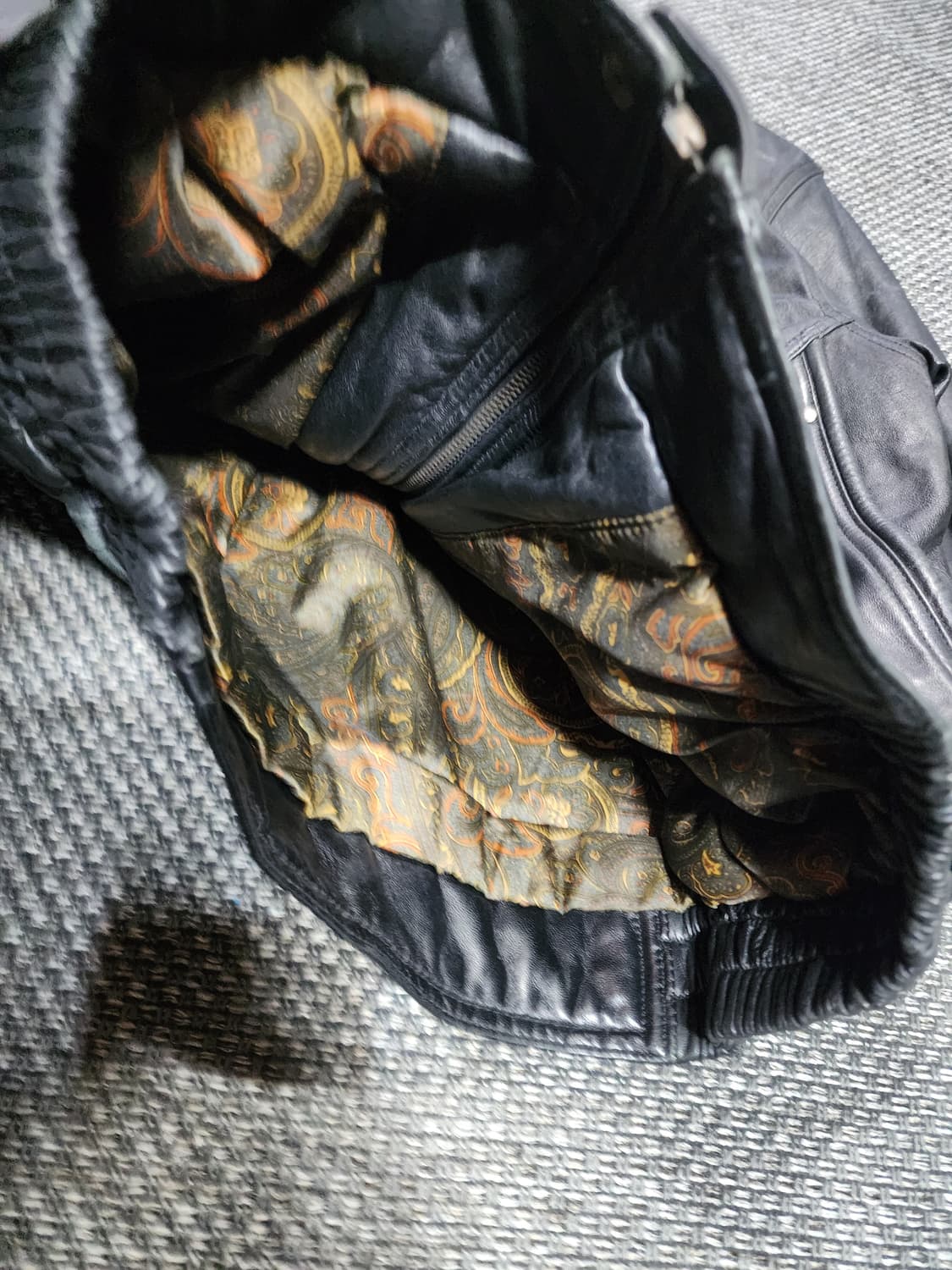 빈티지 블랙 양가죽 무스탕 자켓    XL사이즈  상품이미지3