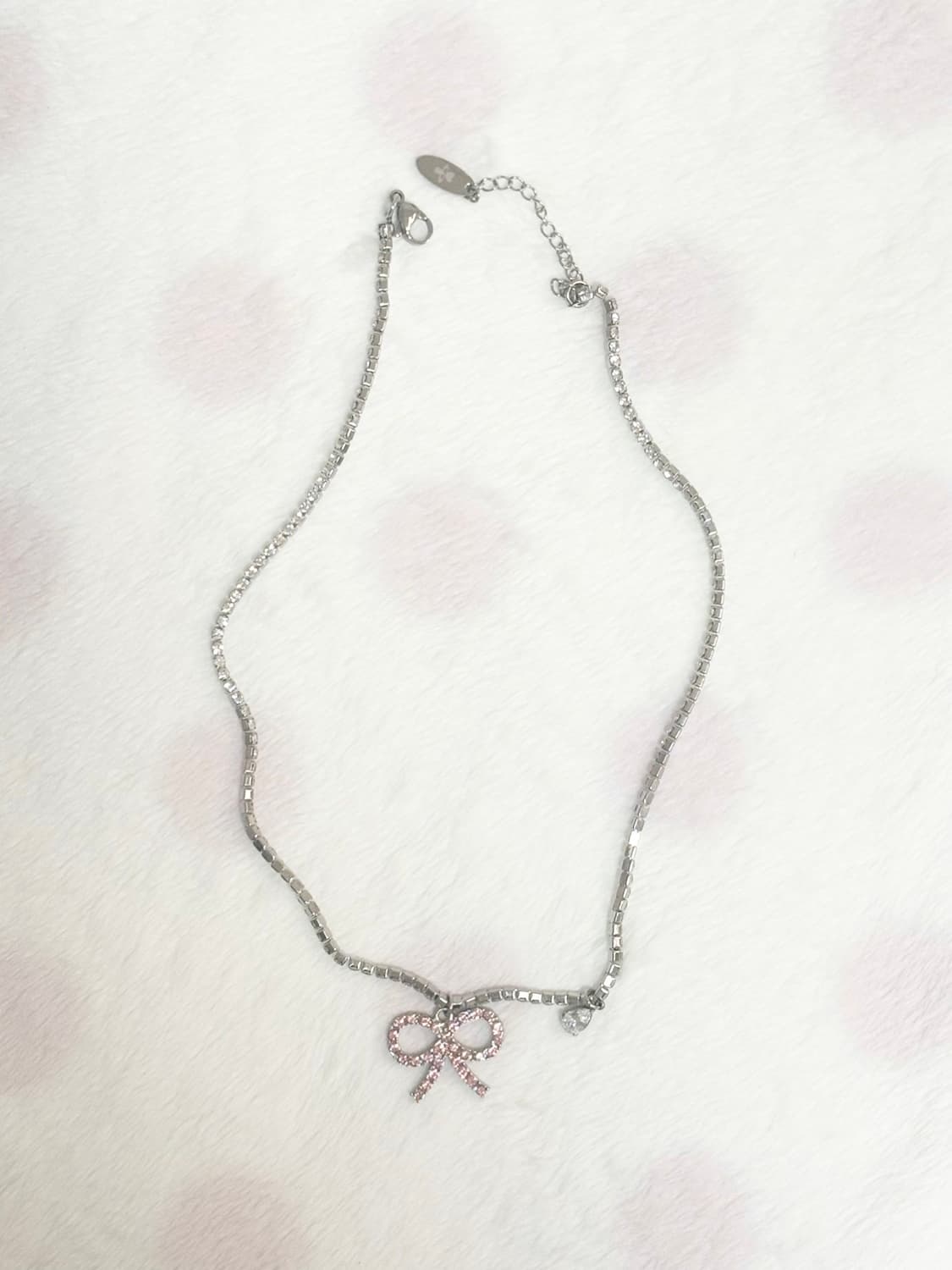 에스투에스 s2s Ribbon Tear Necklace 리본큐빅목걸이 상품이미지1