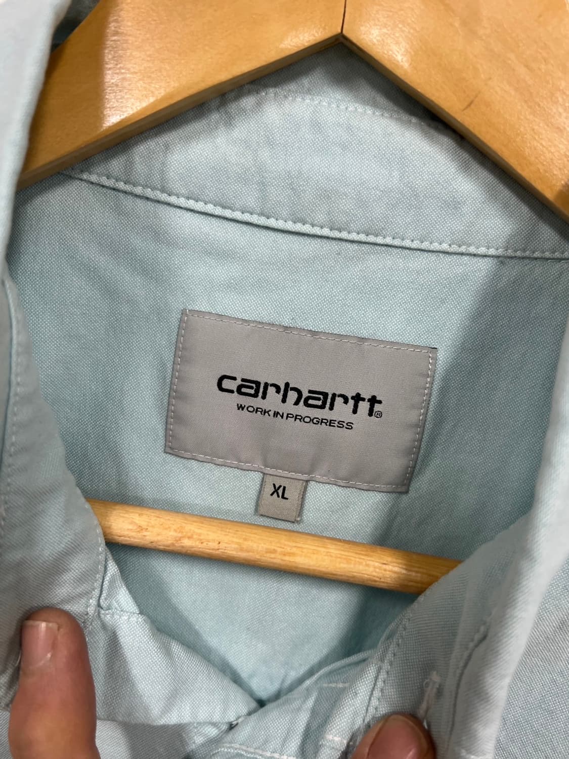 칼하트 WIP 카라넥 포켓 연하늘 반팔 티셔츠 상품이미지4