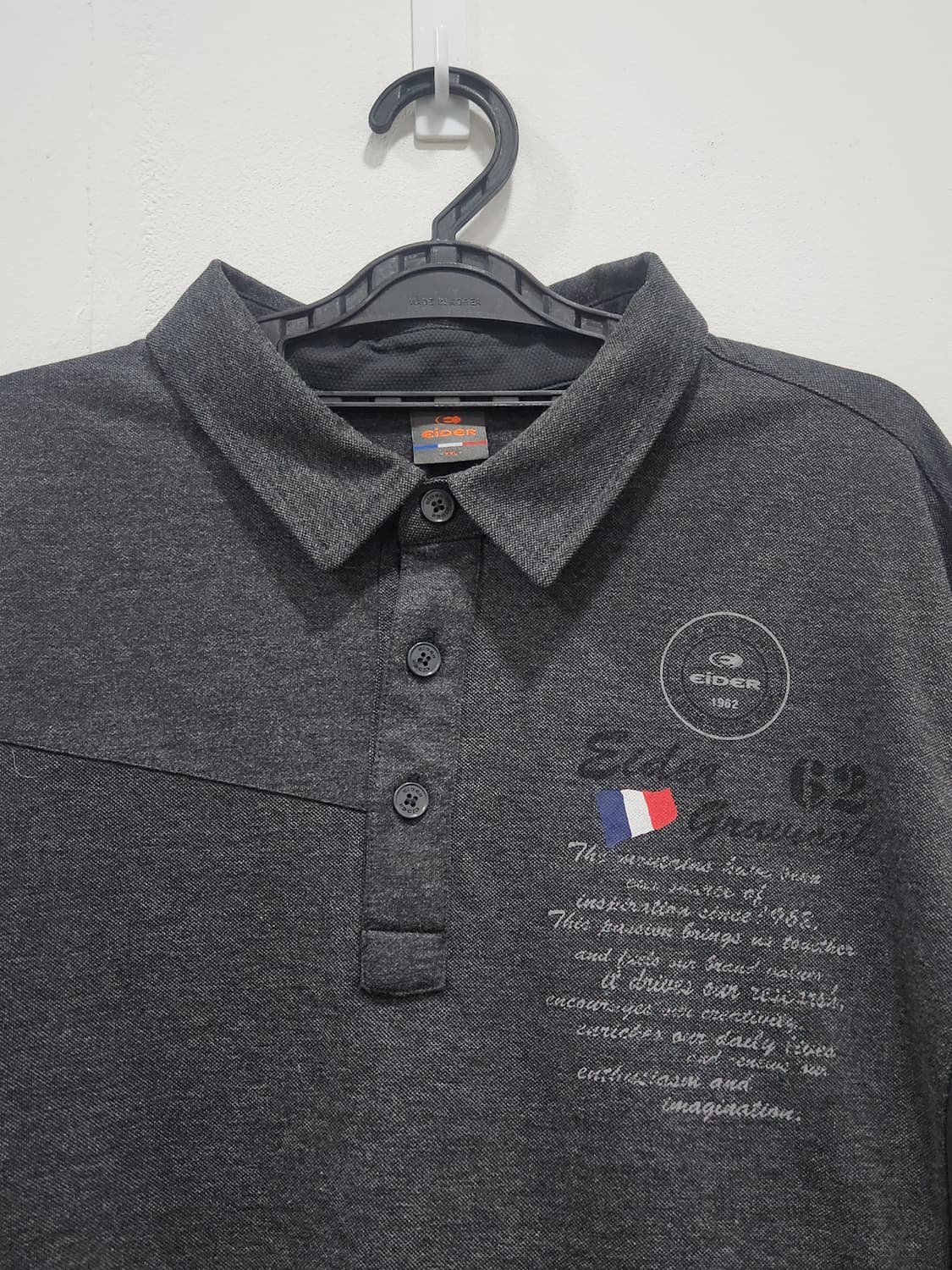 [110] 아이더 진회색 카라티 남성 110사이즈 XXL 상품이미지3