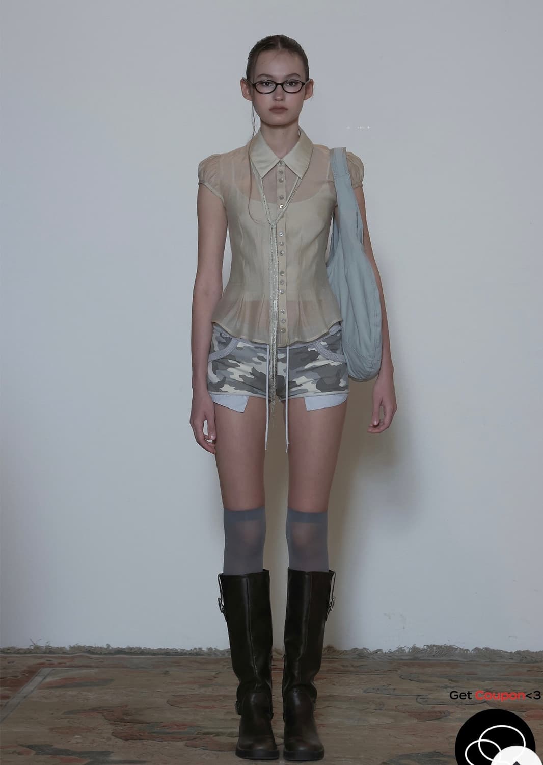 스컬프터 Sheer Pleated Hem Blouse Raw 팔아요 상품이미지1