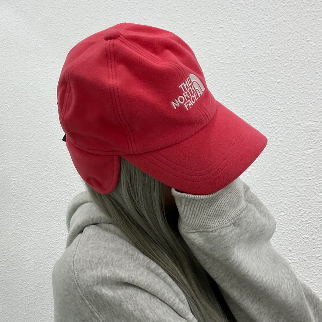 노스페이스 윈드스토퍼 핑크 귀돌이 플리스캡 상품이미지2