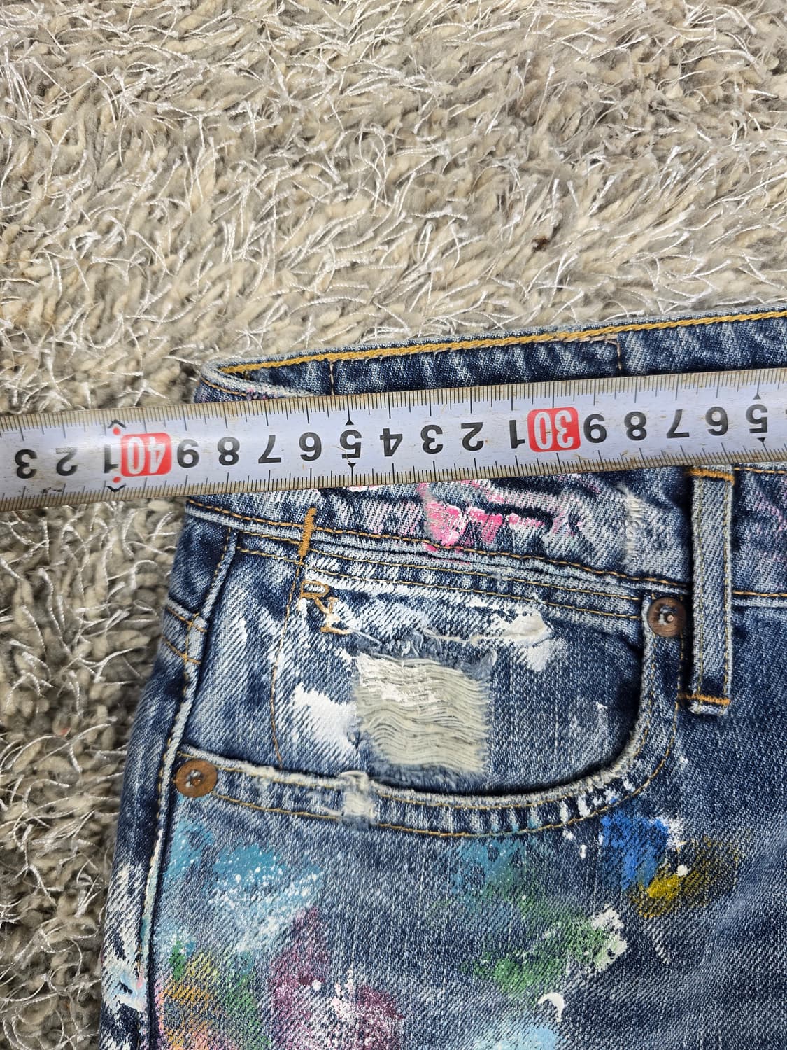 폴로 랄프로렌 페인트 데님 청바지 34 상품이미지5