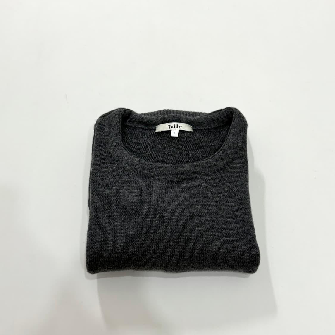 타일레 파인 울 프렌치 넥 클래식 스웨터 니트 그레이 1사이즈 상품이미지4