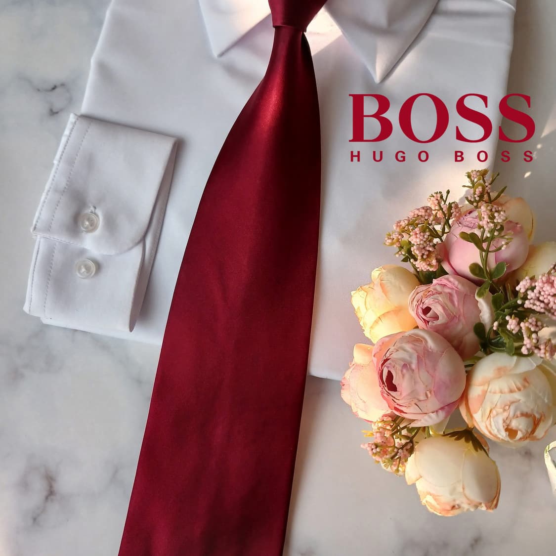 휴고보스 실크 레드 솔리드 넥타이 10cm A등급 A19410
 상품이미지2