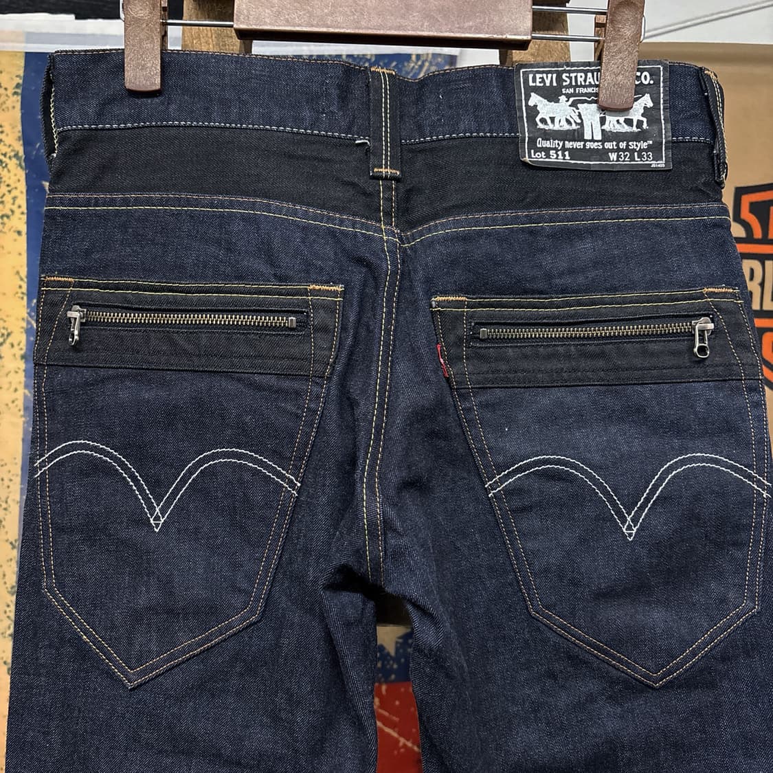 00s 리바이스 재팬라인 511 슬림 새깅핏 생지 데님팬츠 N1199   상품이미지6