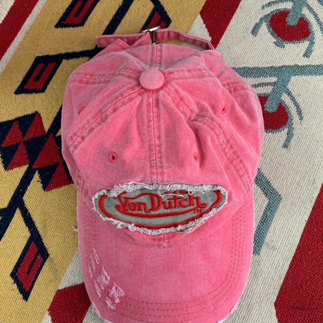 VONDUTCH 본더치 핑크 Y2K 데미지 볼캡 모자 상품이미지5