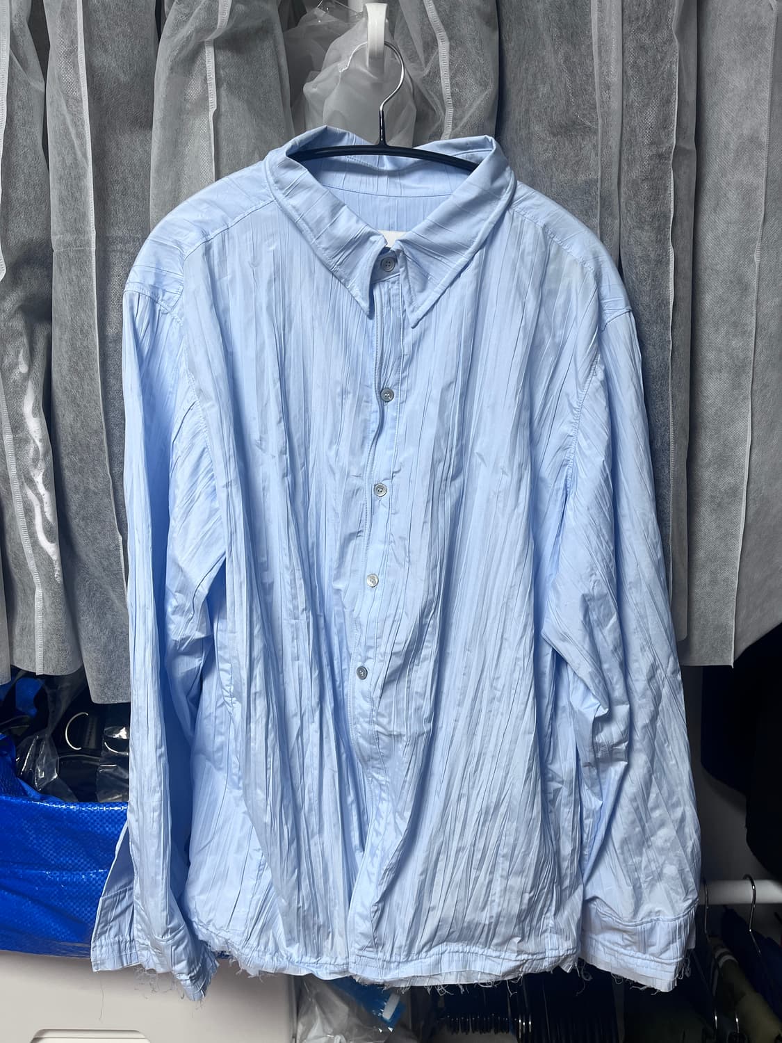 [새상품,L] 26ss yiyae 이예 와이어 셔츠 라이트블루 상품이미지5