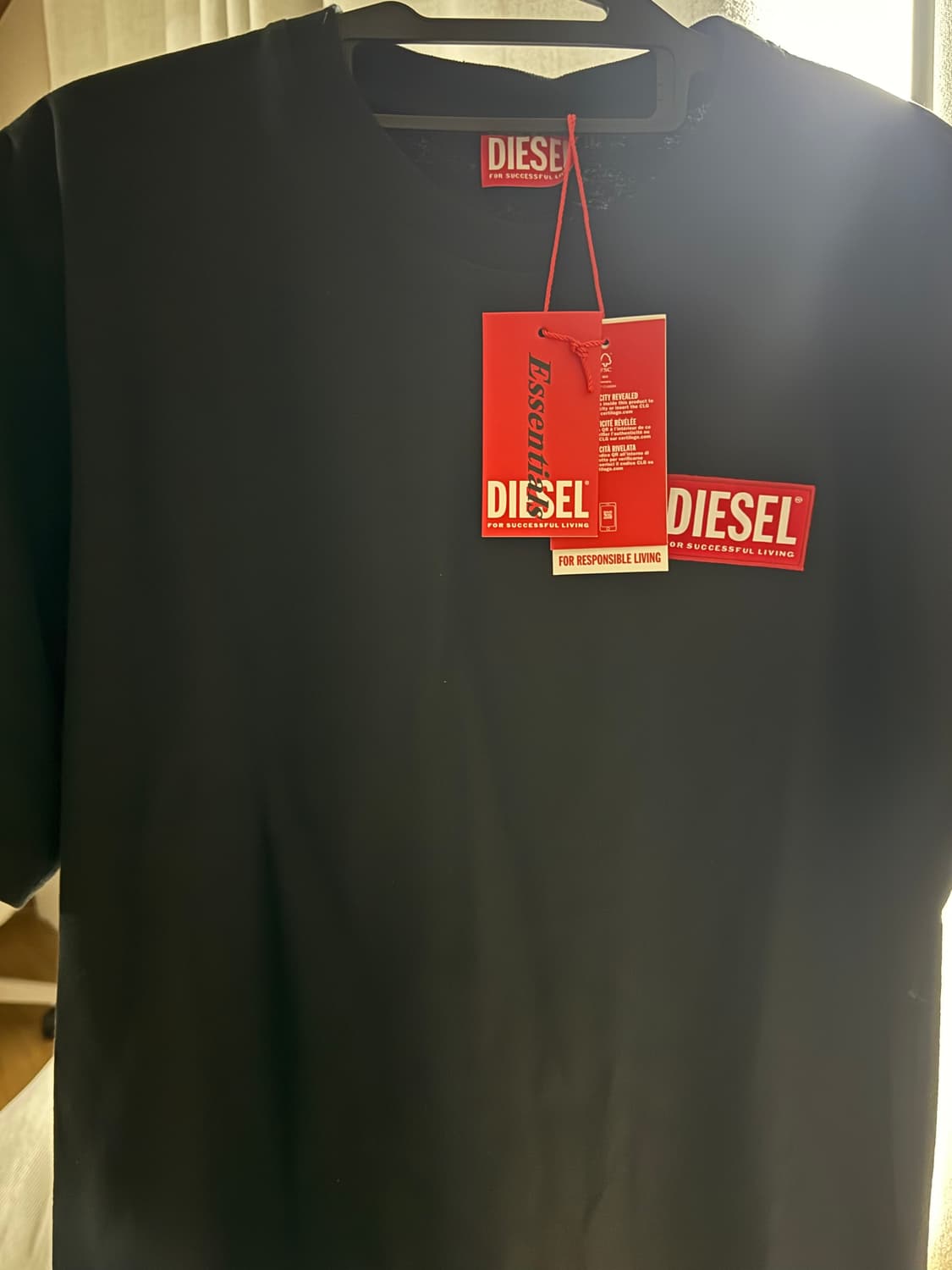 디젤 로고 패치 티셔츠 블랙 상품이미지2