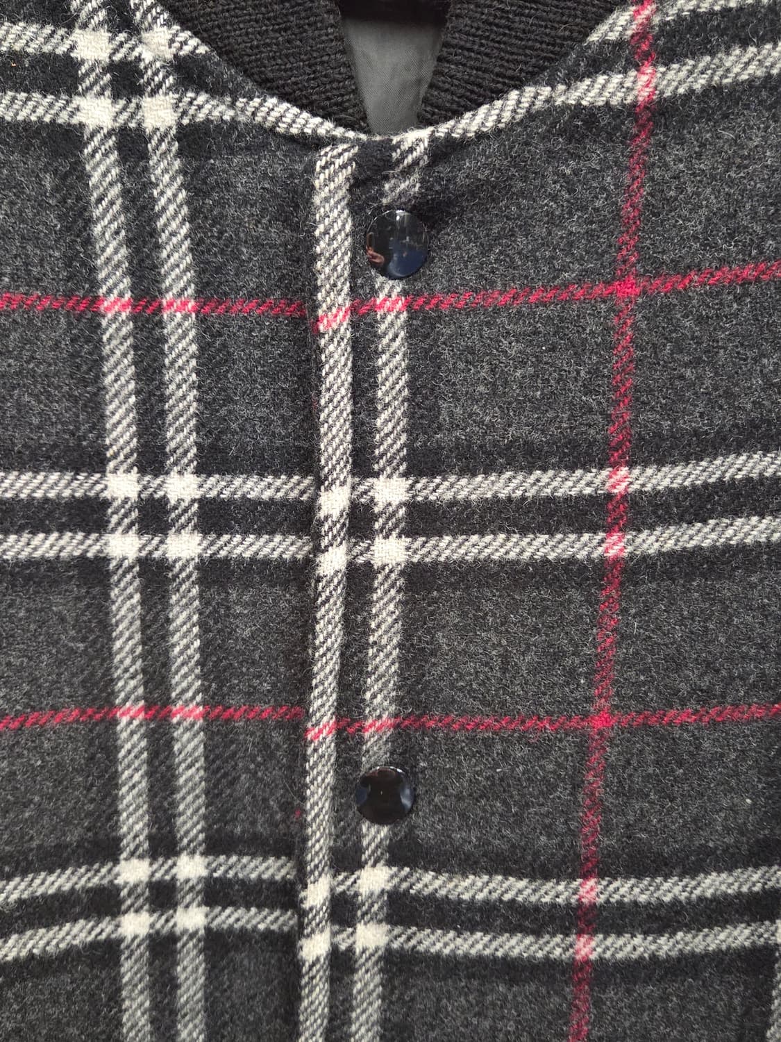 Japanese vtg 노바체크 돈피 레더 바시티 자켓 상품이미지9