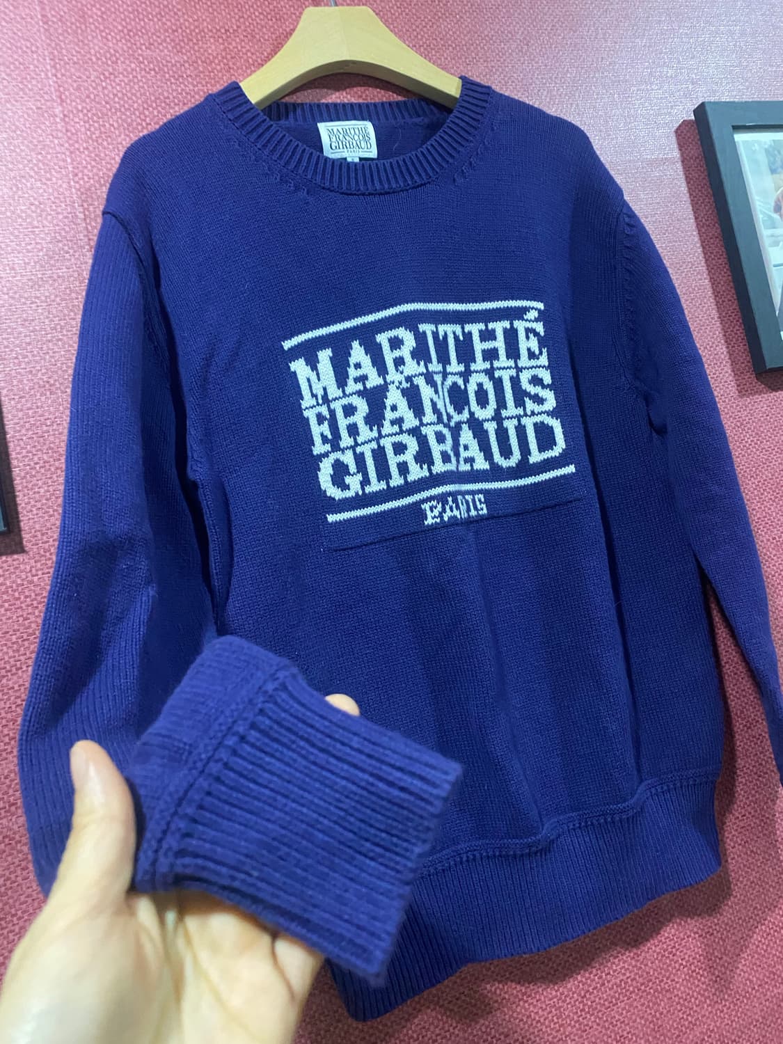 마리떼 프랑소와 저버 네이비 로고 니트 S 상품이미지3