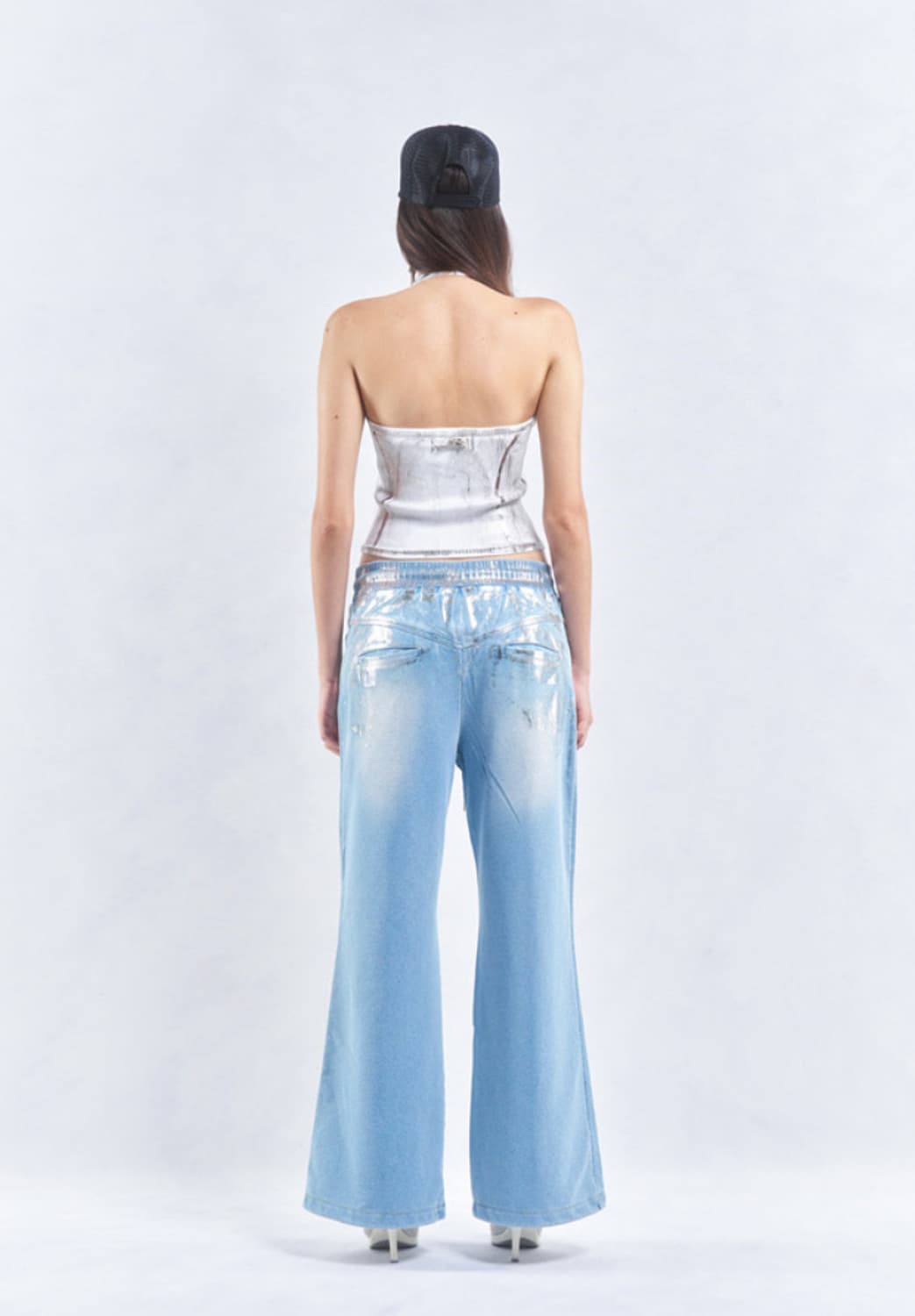 2000archives Denim metallic Sweatpants 상품이미지4