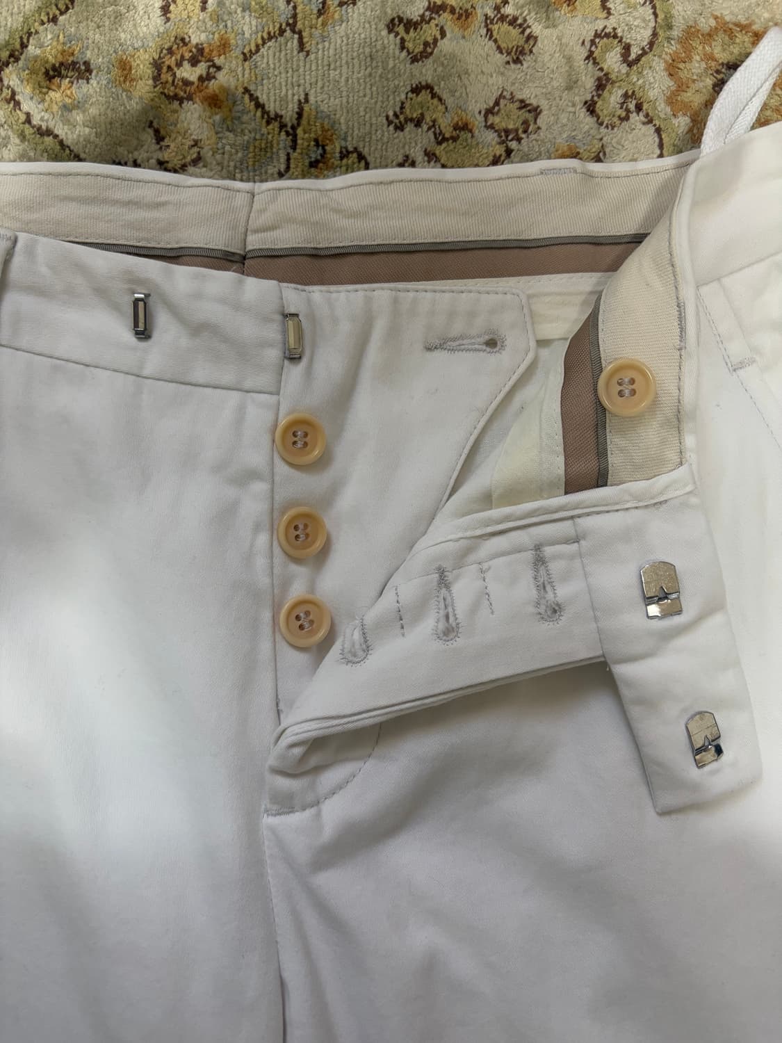 90s 헬무트랭 아카이브 몰스킨코튼 밀리터리 화이트 트라우저 상품이미지3