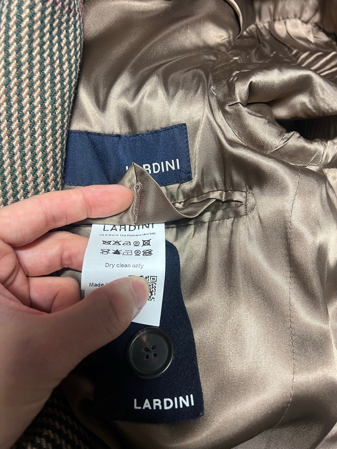 라르디니 Lardini 남성 체크 코트 52사이즈 상품이미지6