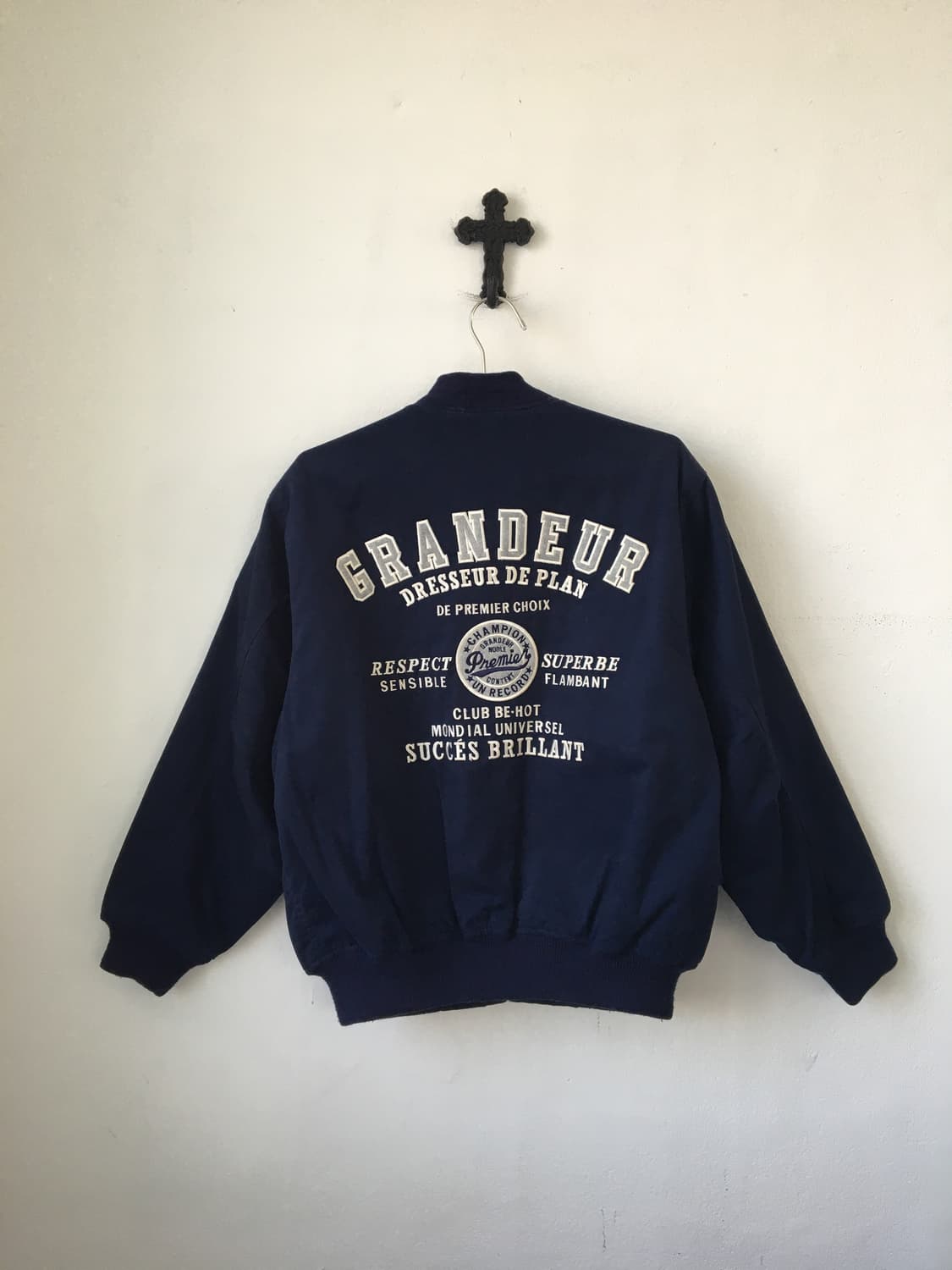 Lettering point bomber jacket 상품이미지3
