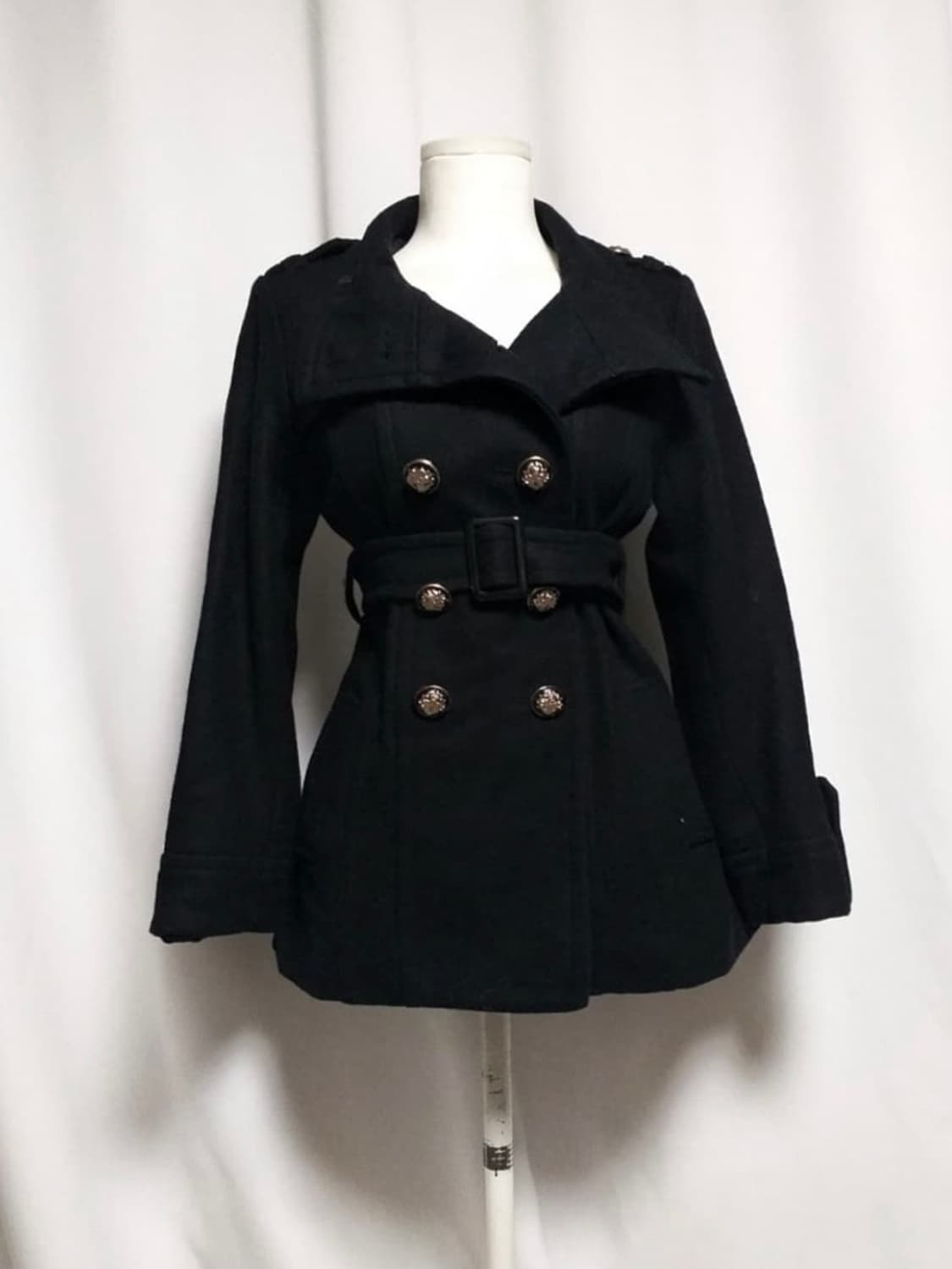 잉그니 고딕 공겜여주 고스 롱코트 블랙 금장 일본 빈티지 일브 상품이미지2