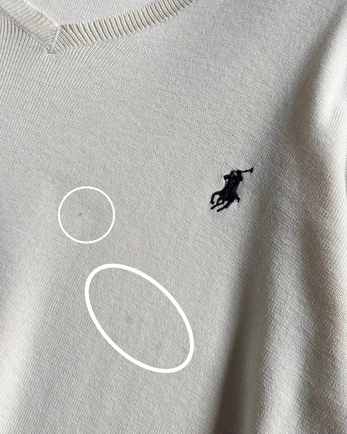 Polo 폴로 랄프로렌 피마코튼 아이보리 브이넥 니트  상품이미지7