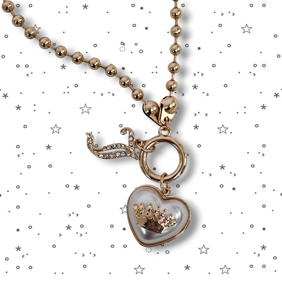 Juicy Couture 왕관 하트 화이트 목걸이 상품이미지1