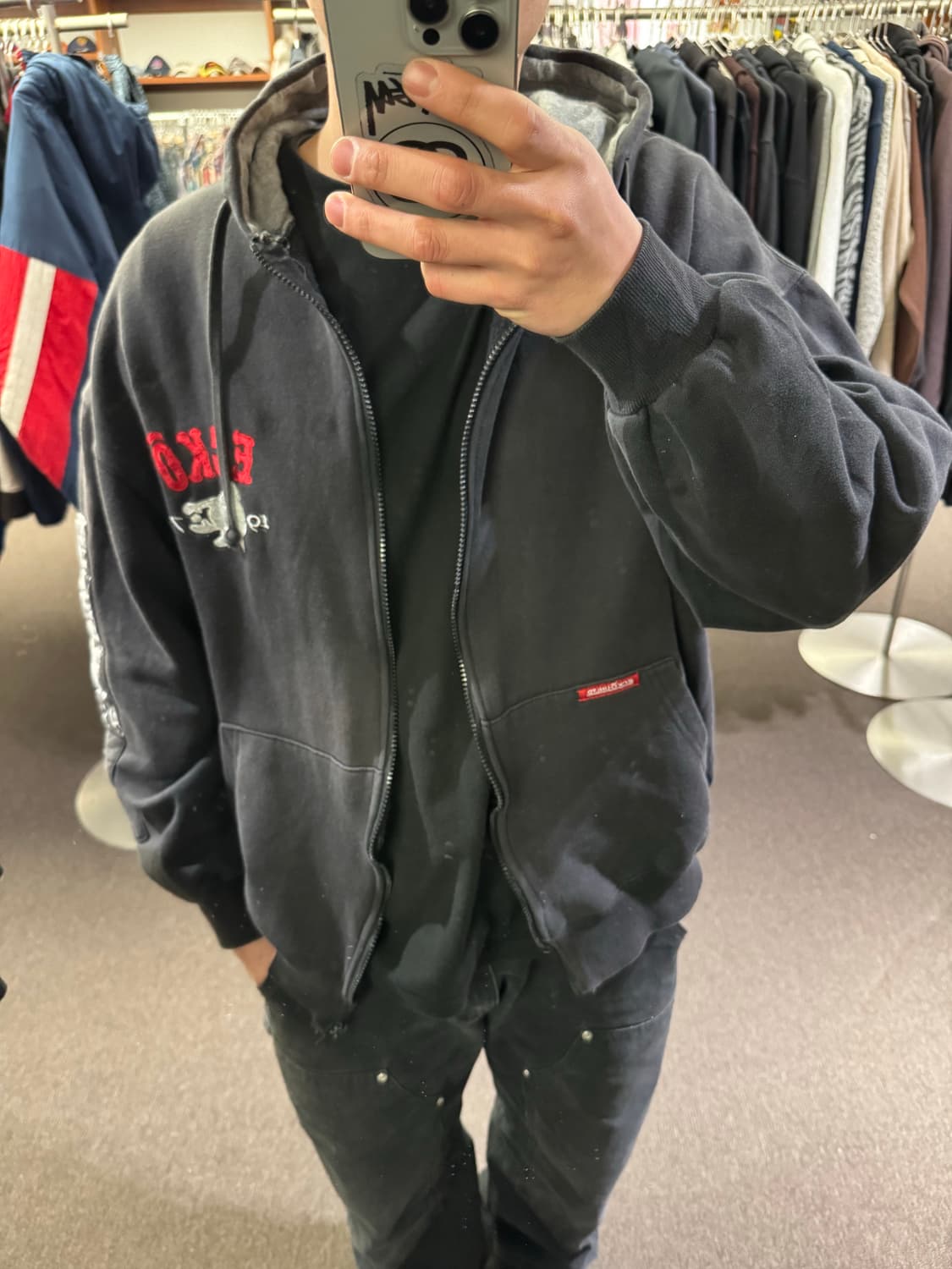 XL)ECKO 빈티지 자수 후드집업 상품이미지1