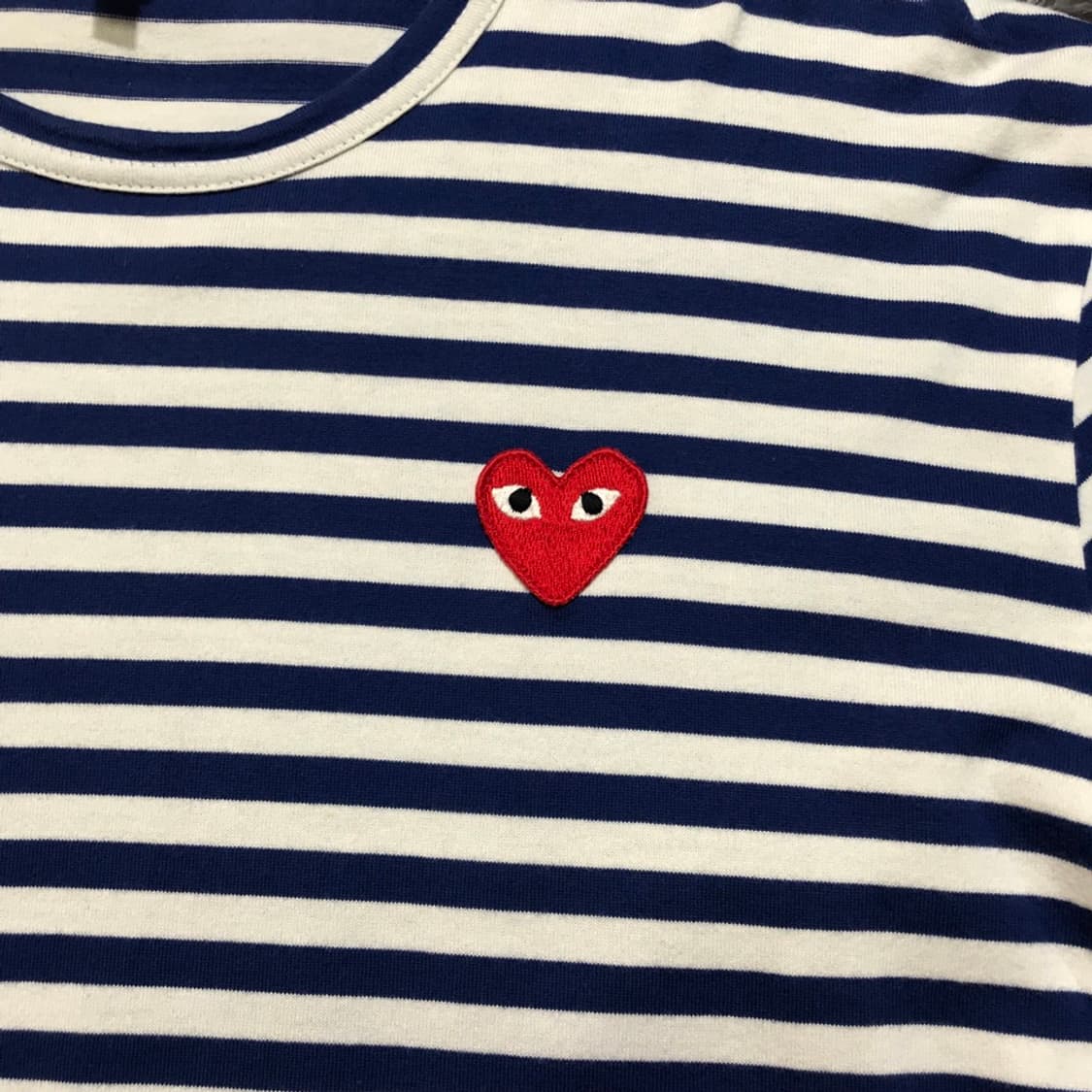 [[L] 꼼데가르송 레드하트 스트라이프 긴팔티셔츠@231  상품이미지3