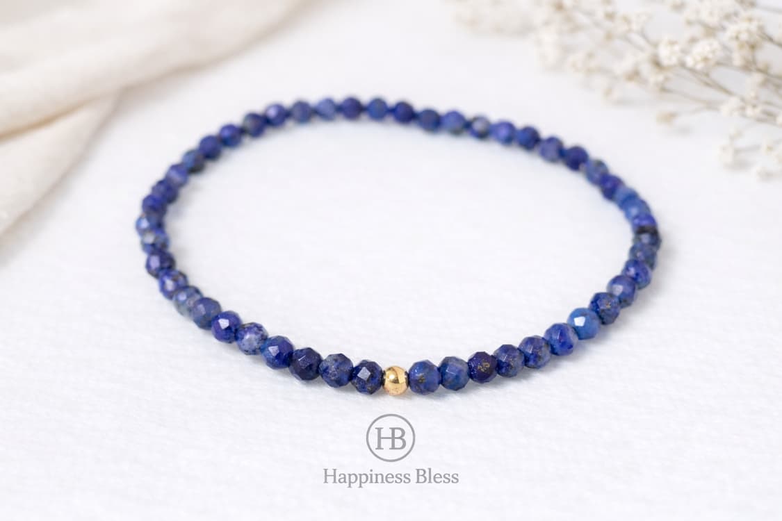 천연 라피스라줄리 원석 팔찌/ 천연 14K 골드필드 포인트 데일리 팔찌 상품이미지1