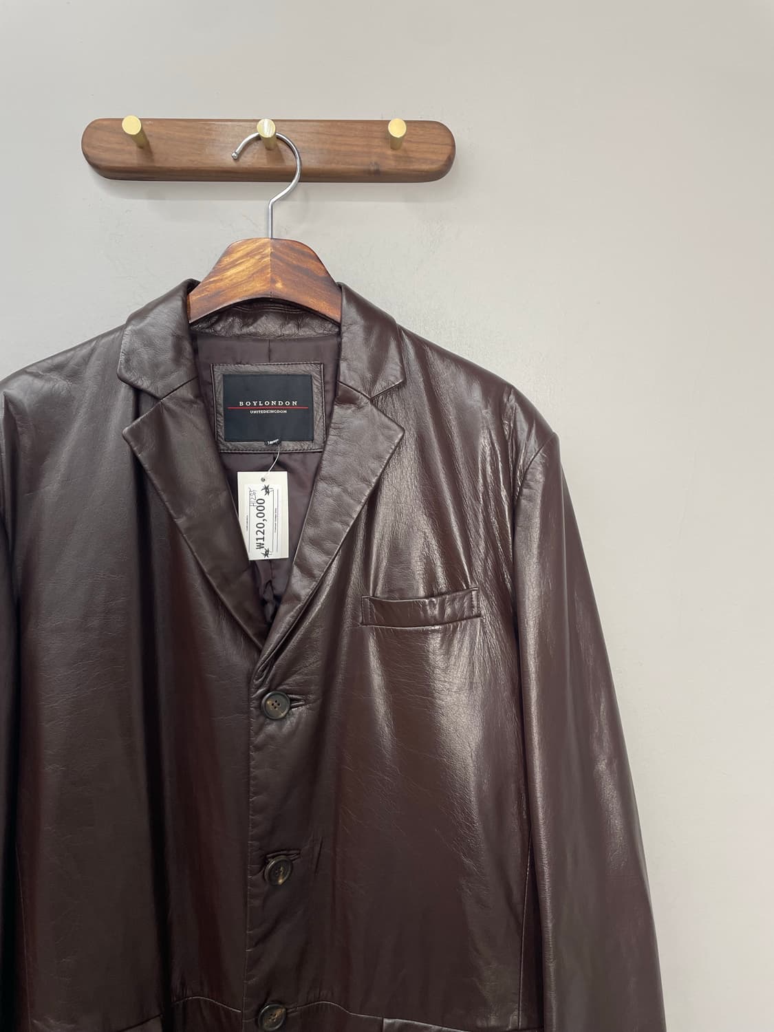 빈티지 보이런던 브라운 롱 가죽 코트 H1285 상품이미지3