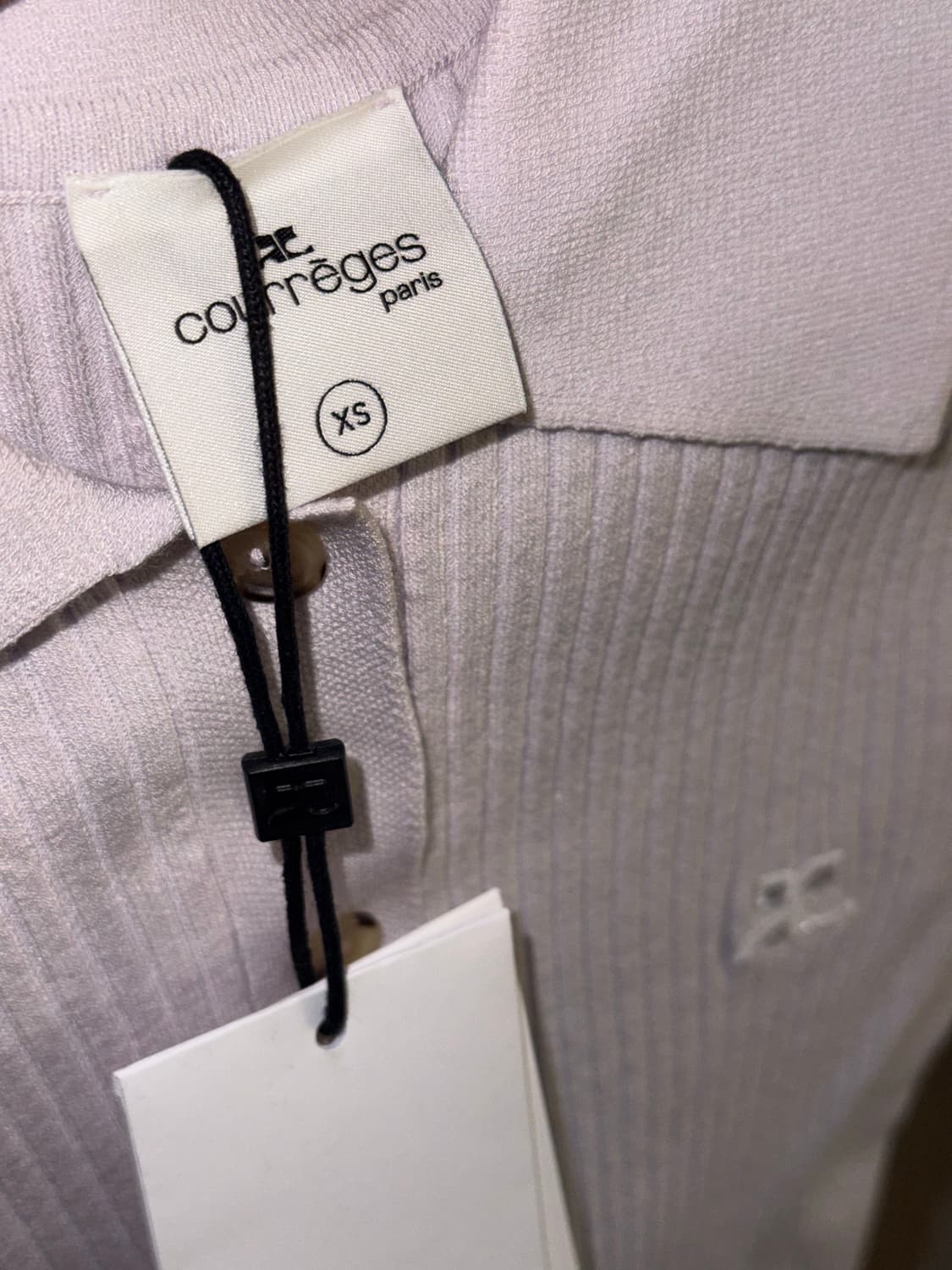 꾸레쥬 시그니처 립 니트 폴로 반팔 MIST XS 새상품  상품이미지6