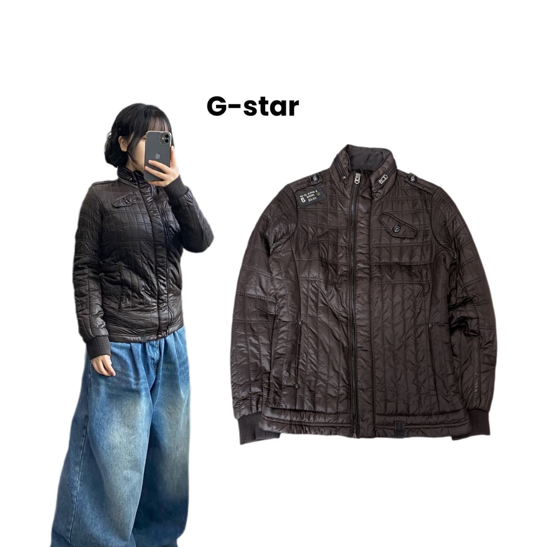 지스타 로우 퀼팅 바이커 자켓 상품이미지1