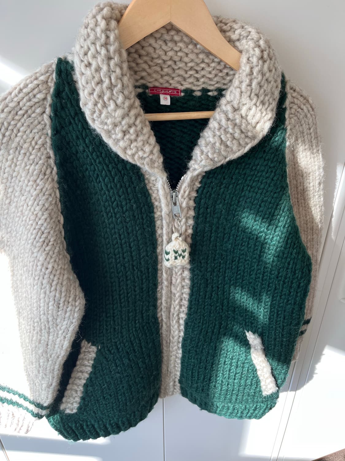 (Rare) 캐나다 종소리 배색 니트 리얼 헤비 코위찬  상품이미지8