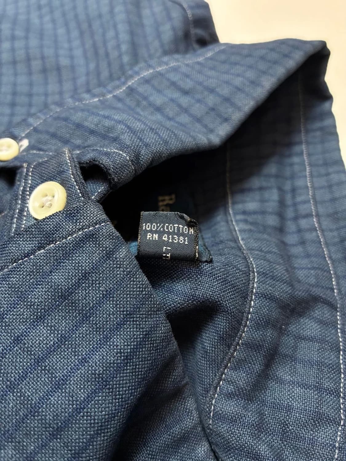 폴로 랄프로렌 00's 블루 마이크로 체크 반팔 셔츠 PN9009 상품이미지8