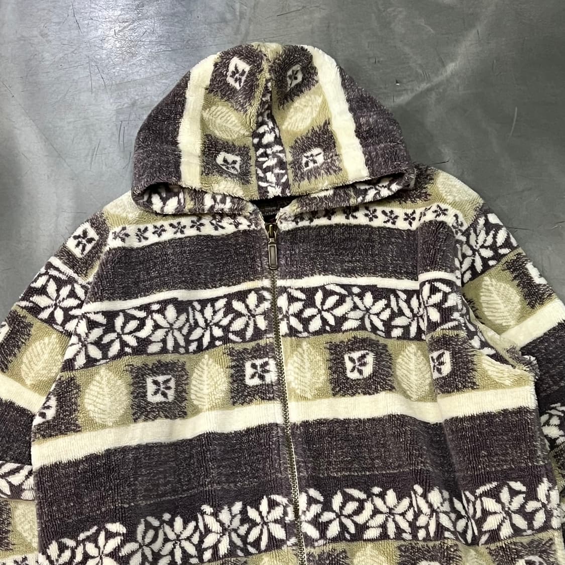  rel 패턴 플리스 후드 집업 y14521 상품이미지3