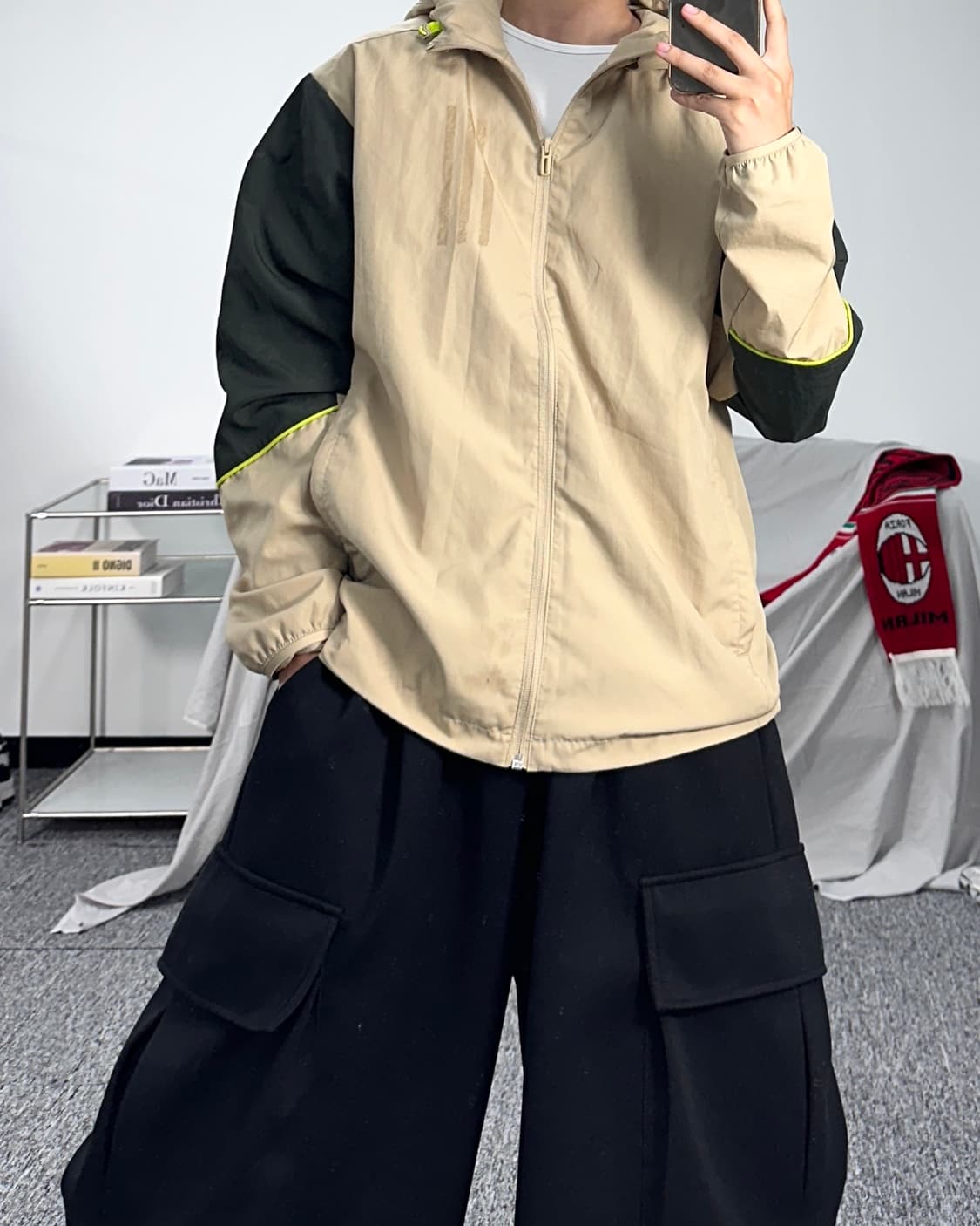아디다스 00s 베이지 바람막이 L 상품이미지3