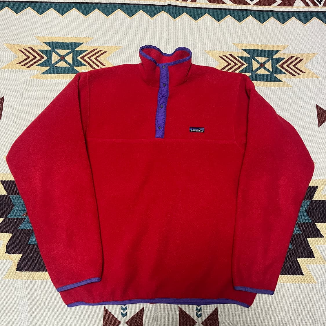 80s USA 파타고니아 신칠라 스냅티 XL 레드 상품이미지1