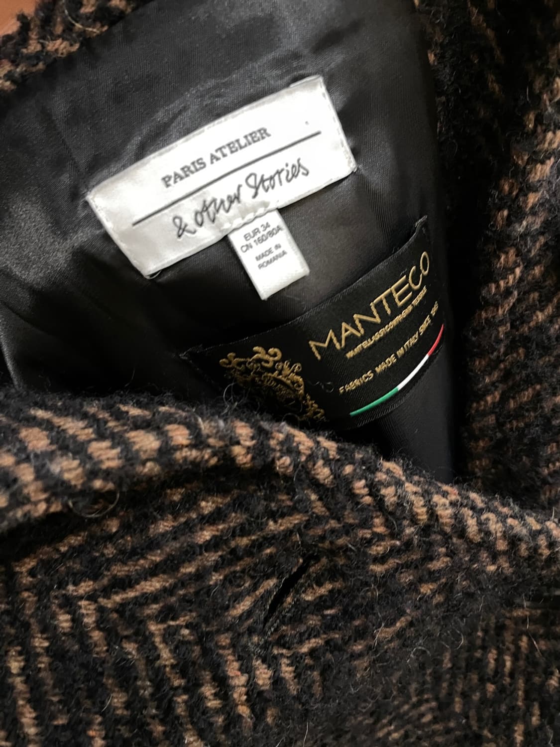 앤아더스토리즈 해링본 모헤어 코트 상품이미지6