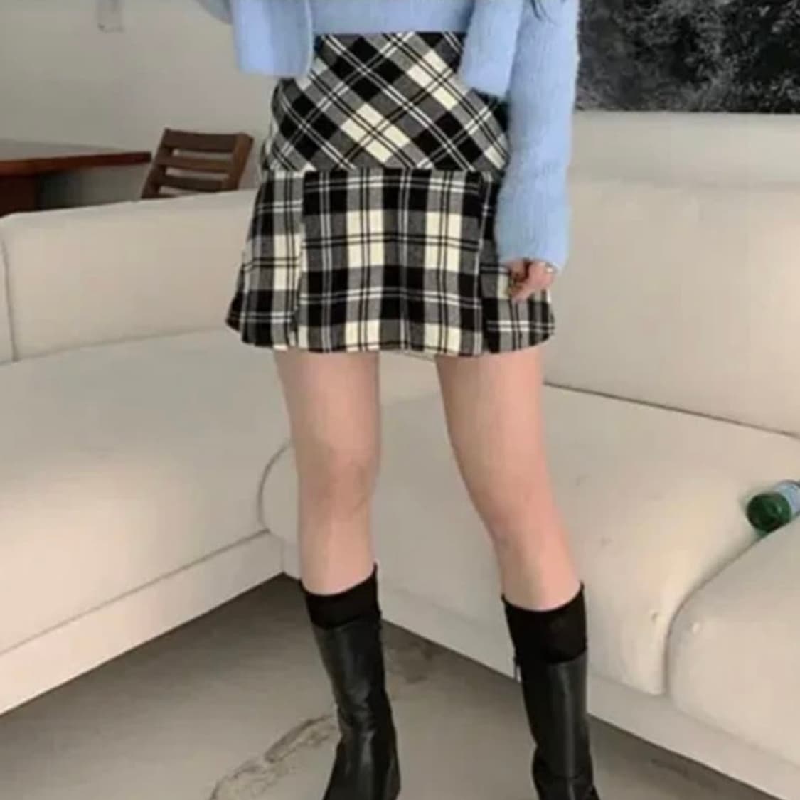 빛다 체크스커트 상품이미지1