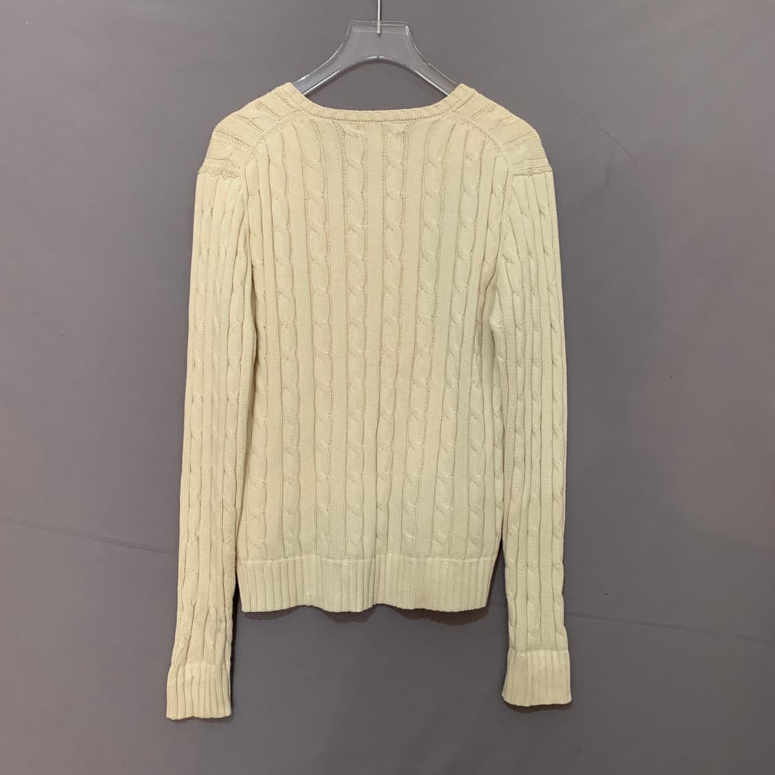 S 폴로랄프로렌 여성 꽈배기 케이블 V넥 니트 상품이미지2