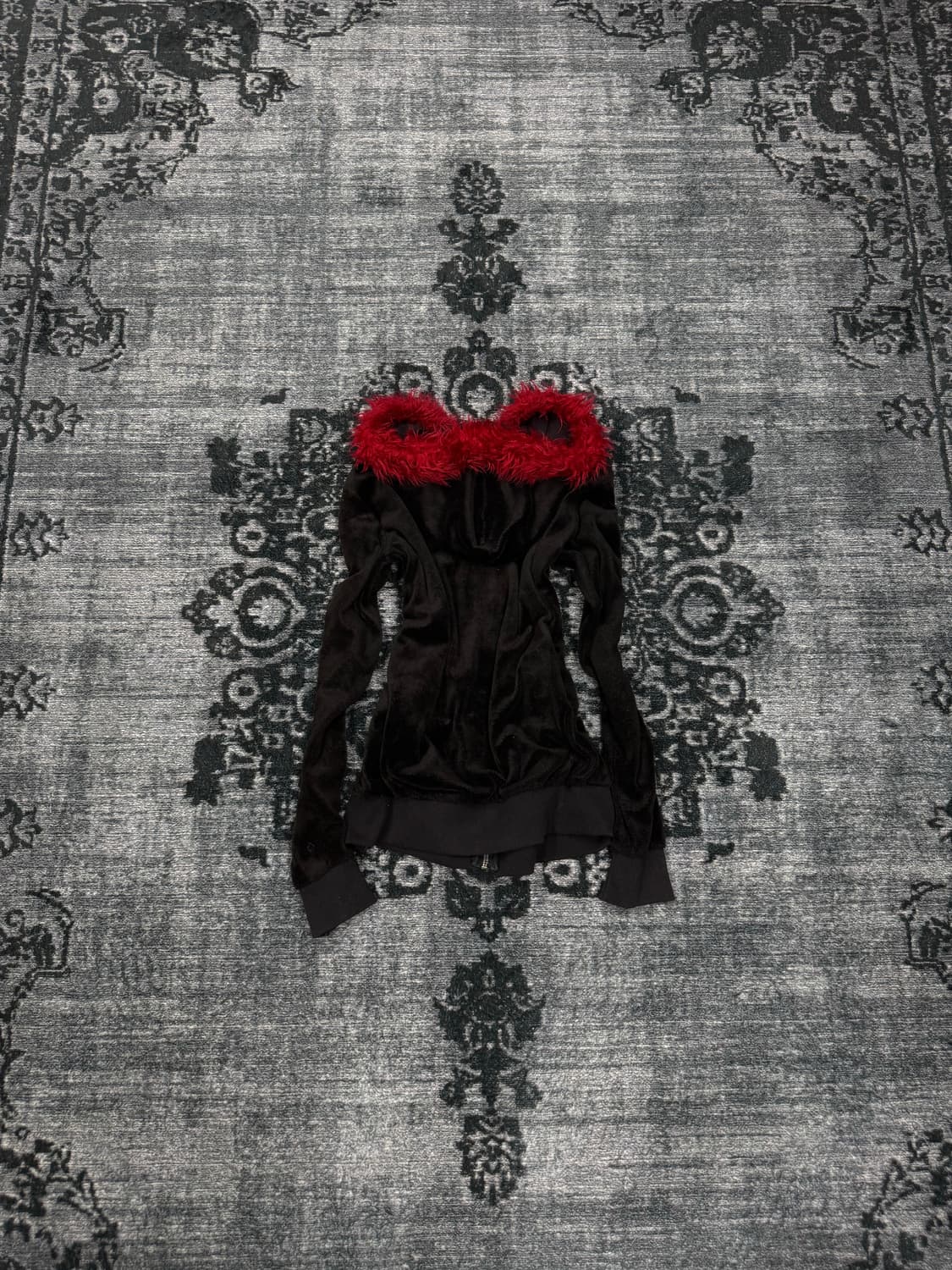 Spinash velour trimming fur hoodie 상품이미지6
