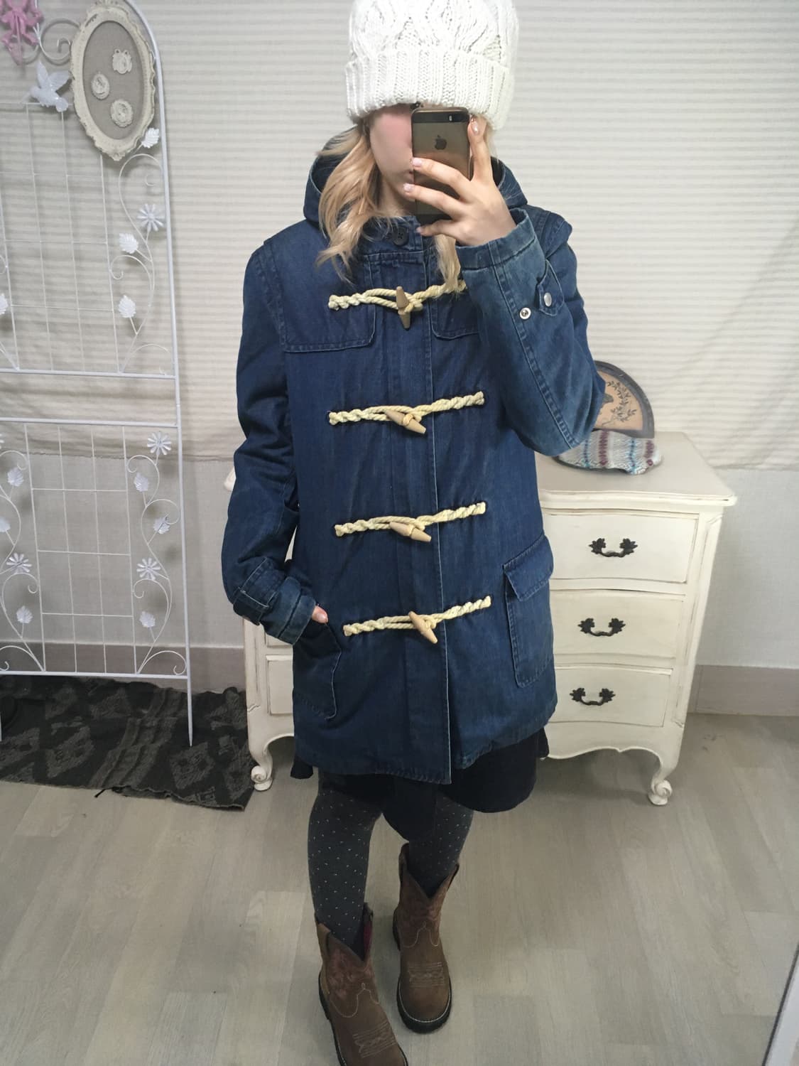 에드윈 데님 더플 후드 패딩 상품이미지3