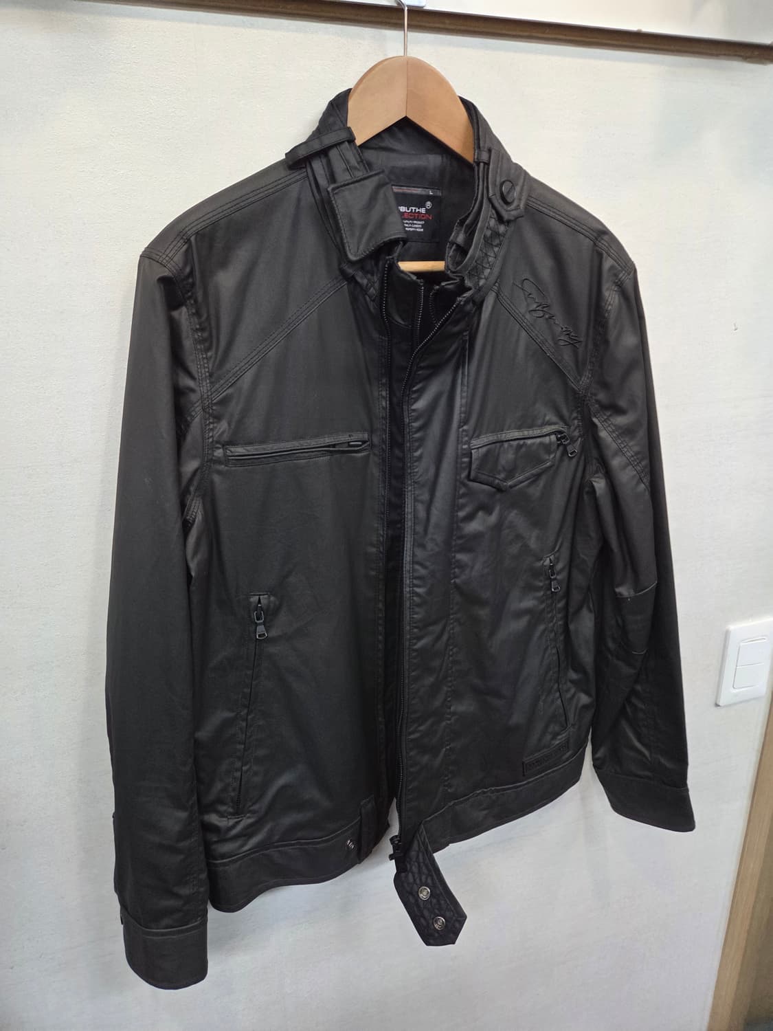 푸부 싸인 자수로고 레이싱 라이더 레인 코팅 자켓 m L 상품이미지8