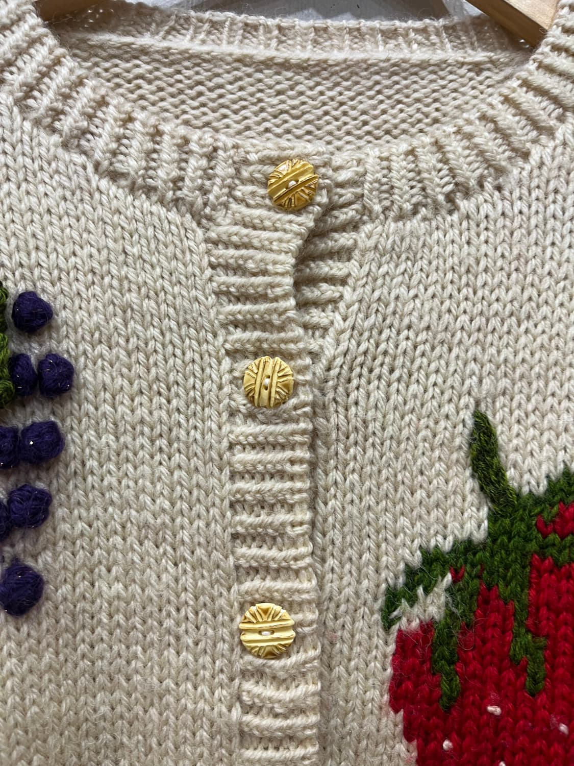 핸드메이드 아플리케 모리 울 가디건  상품이미지4