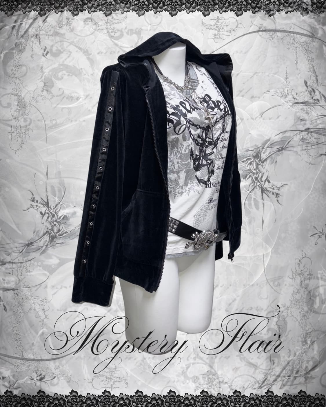 00s 갸루펑크 나시 + 아일렛 벨벳 후드 상품이미지2