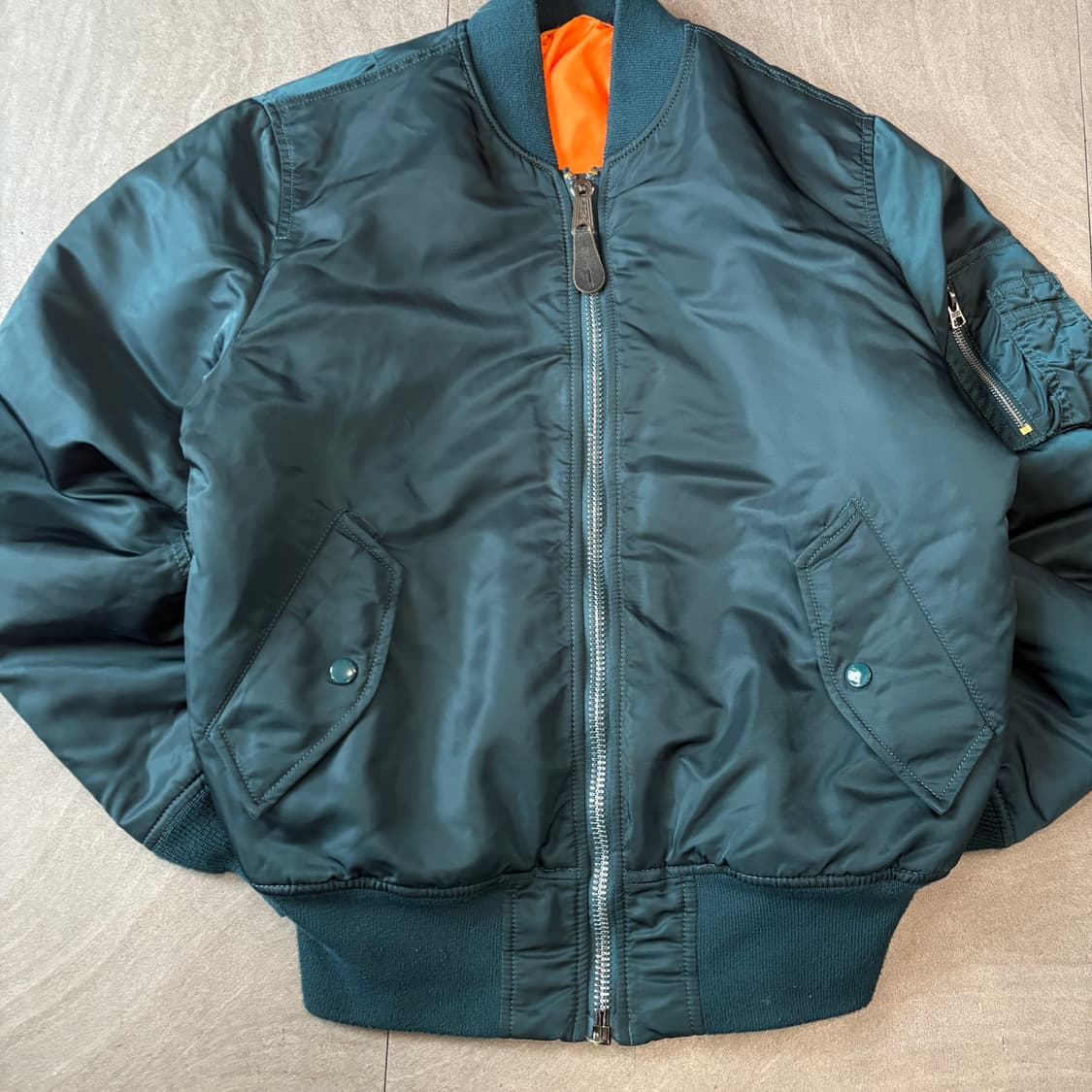 알파인더스트리 정품 청록 양면 ma-1 자켓 상품이미지4