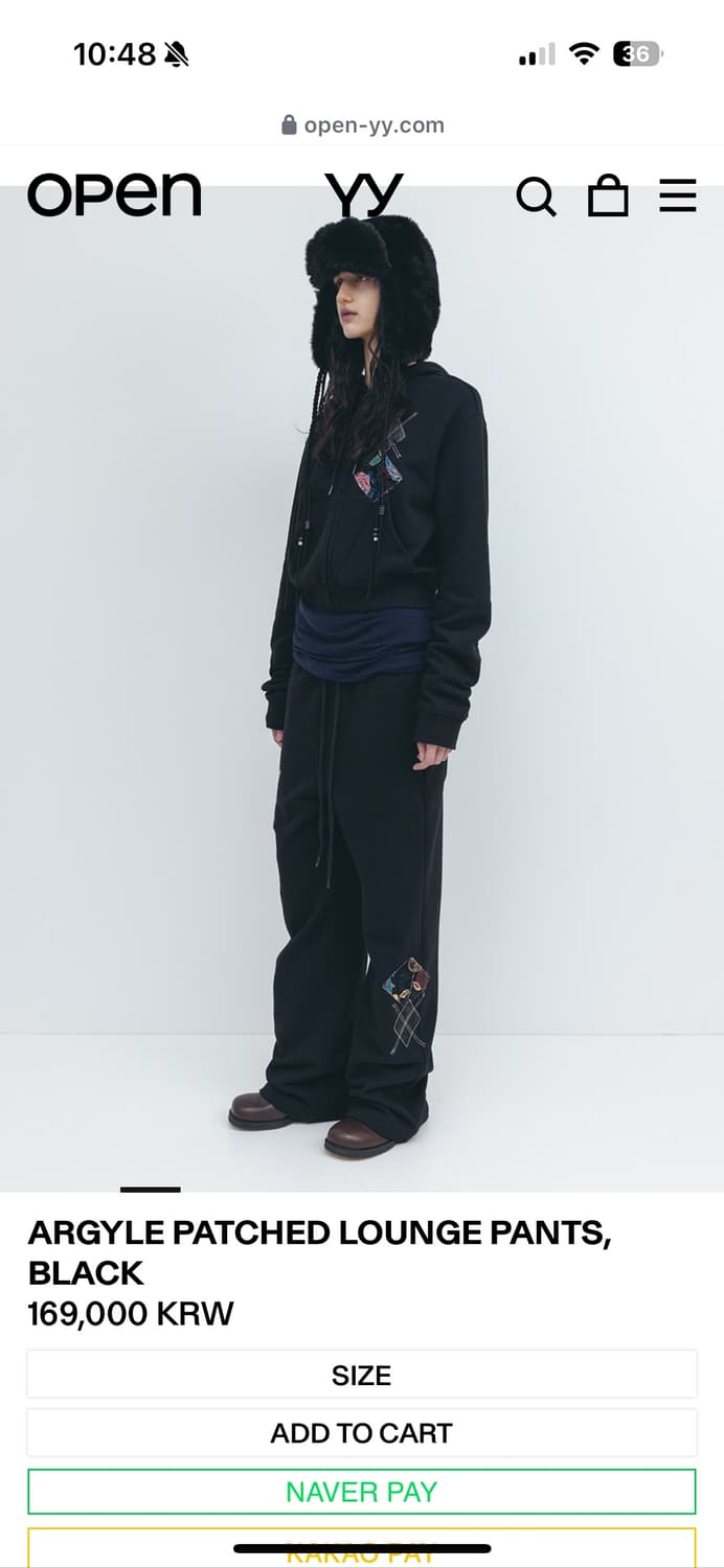 Open yy 오픈와이와이 아가일 패치 팬츠 m 상품이미지3