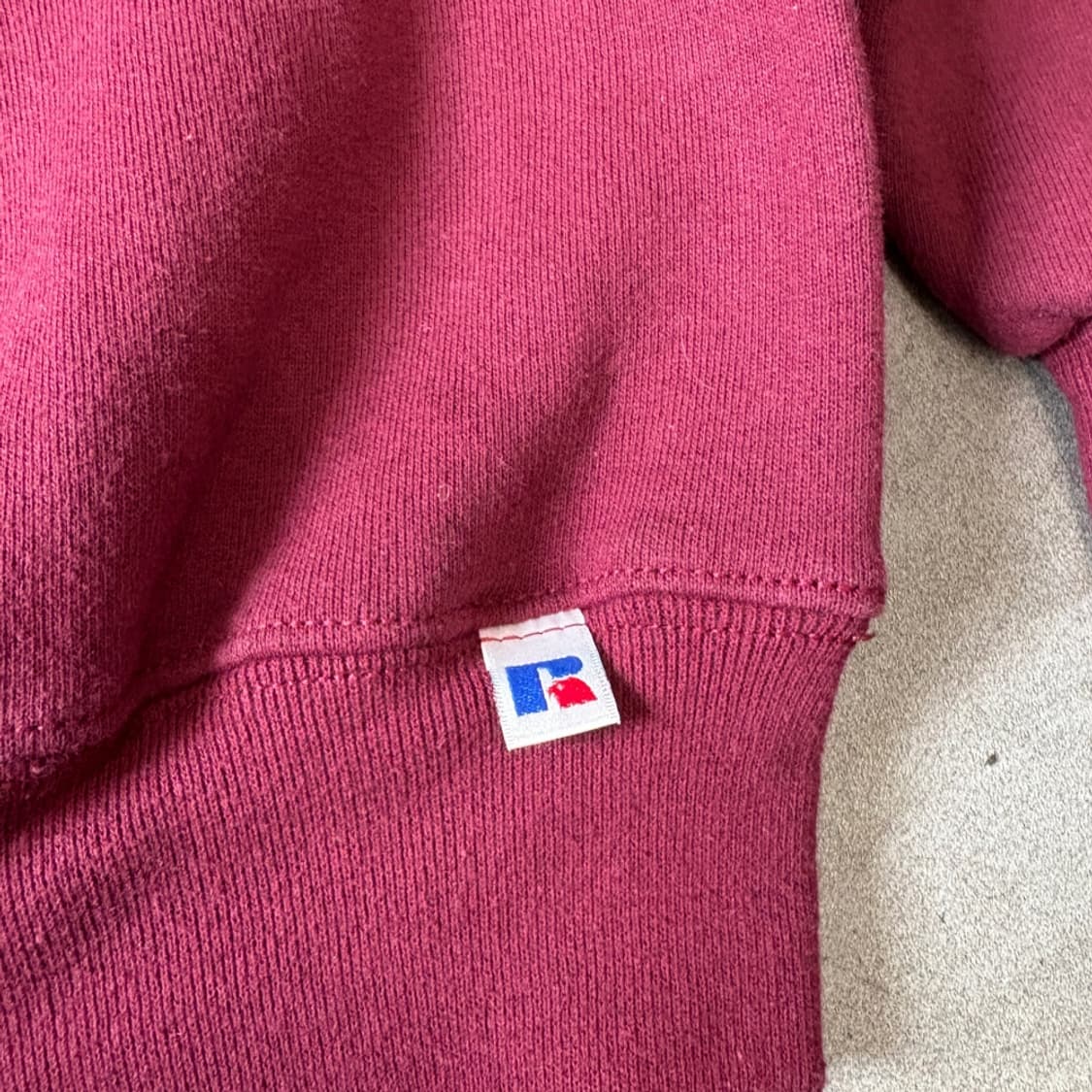 90s 90년대 미국 생산 러셀 블랭크 버건디 스웻셔츠 상품이미지6