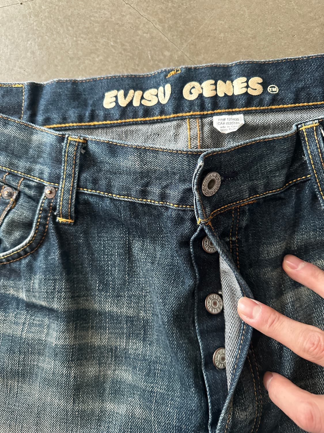 Evisu 에비수 백포켓 페인트로고 데님팬츠 상품이미지5