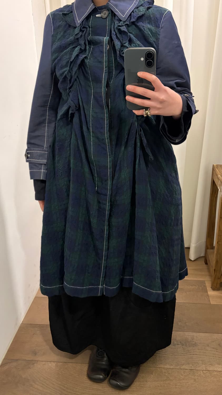 Check Shirring Docking Coat 상품이미지6