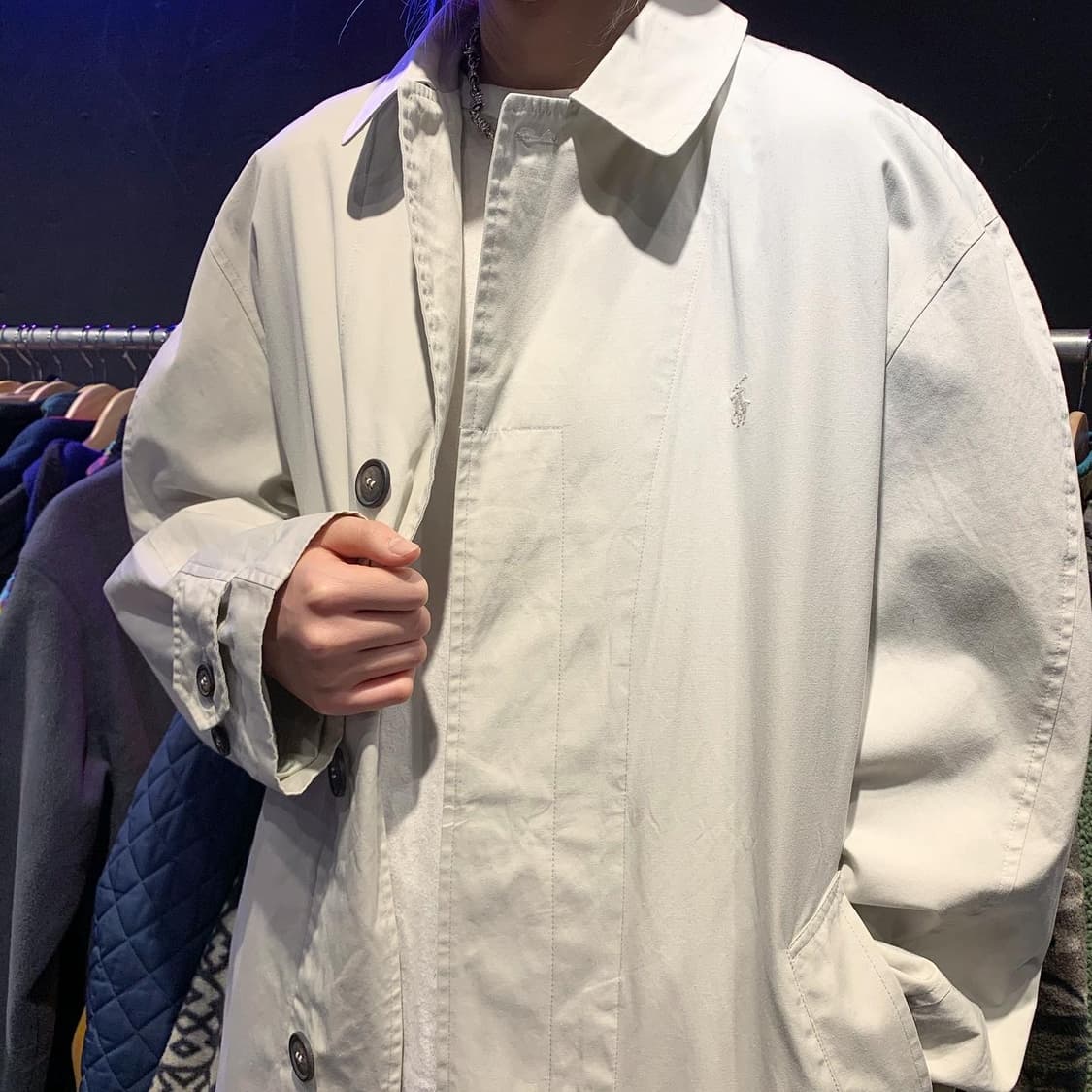 폴로 랄프로렌 제팬 라인 아이보리 베이지 트렌치 코트 상품이미지1