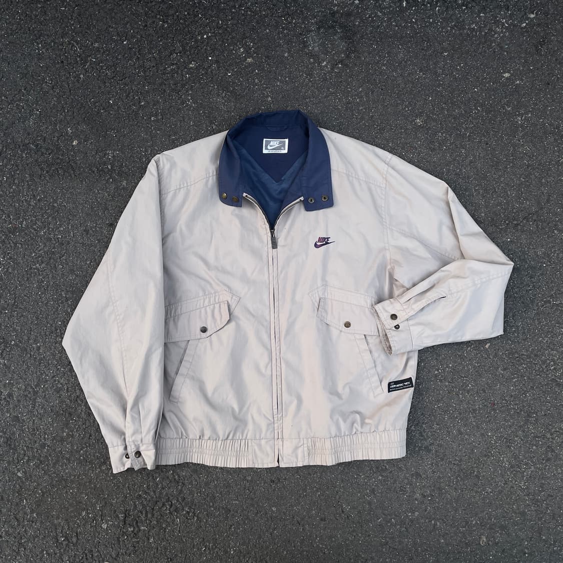 90s 삼나스포츠 나이키 아이보리 봄버자켓 블루종 올드스쿨 트랙자켓 XL 상품이미지9